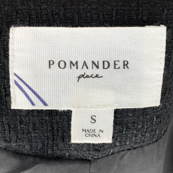 Tuckernuck Pomander Place Black Tweed Keira Gold Button Front V-Neck Mini Dress - Picture 6 of 8